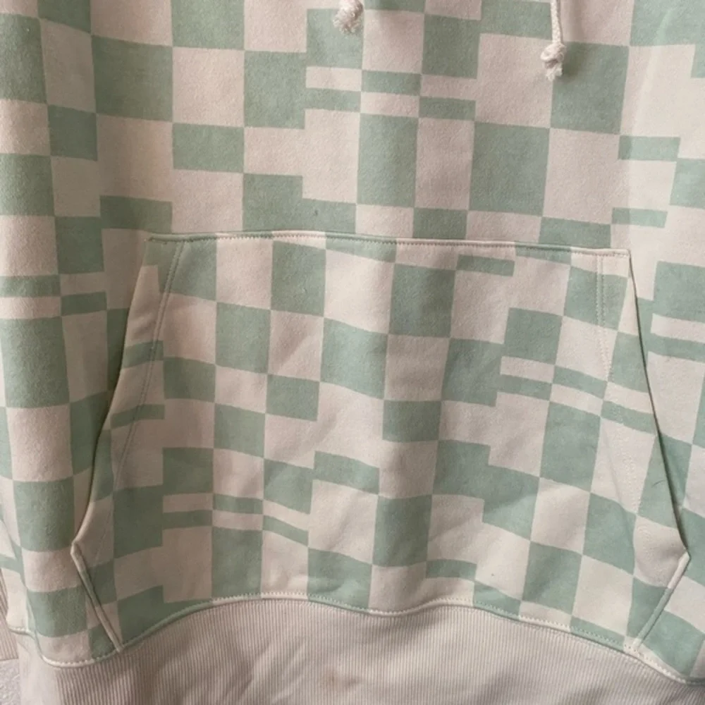 Wild Fable Sweatshirt Women’s Size S Green Checker Hoodie Pull Over Sized - Picture 2 of 11